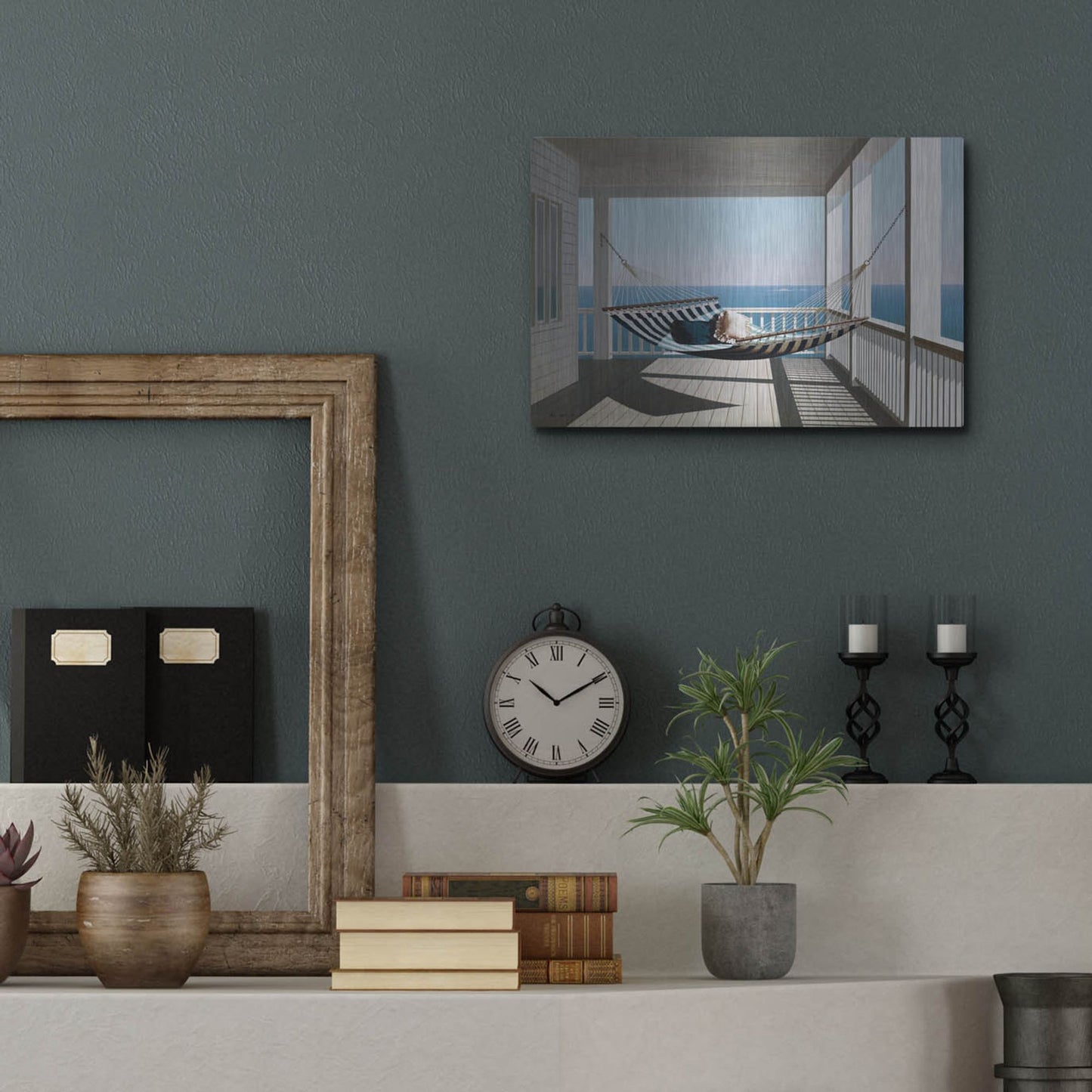 Luxe Metal Art 'Hammock & Pillows' by Zhen-Huan Lu, Metal Wall Art,16x12