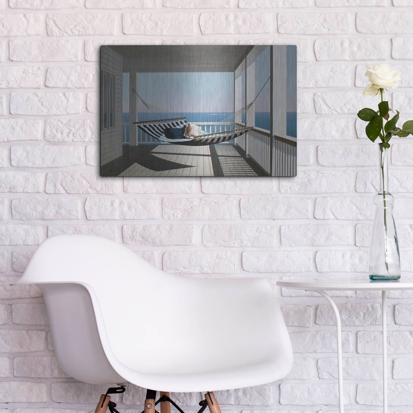 Luxe Metal Art 'Hammock & Pillows' by Zhen-Huan Lu, Metal Wall Art,24x16