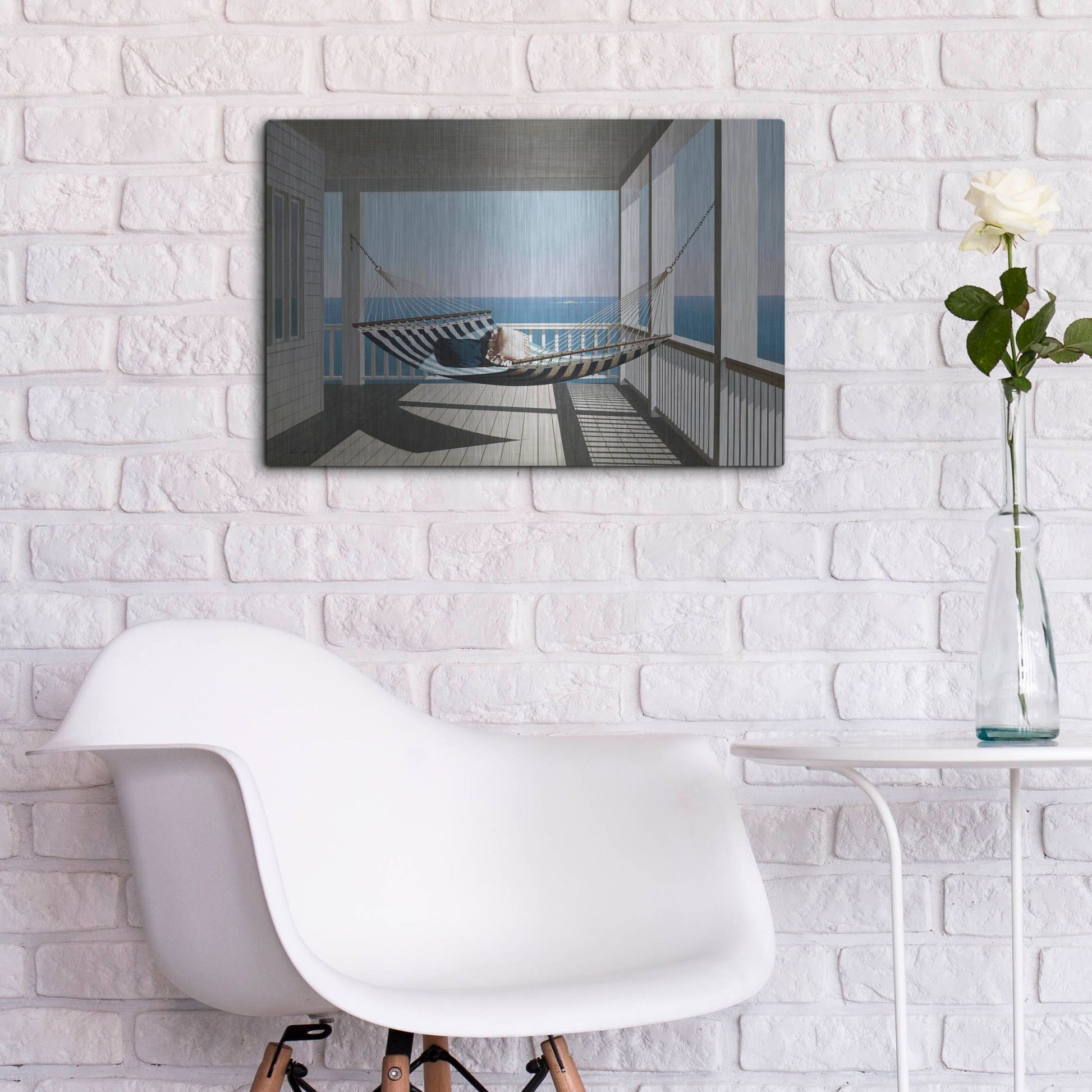 Luxe Metal Art 'Hammock & Pillows' by Zhen-Huan Lu, Metal Wall Art,24x16