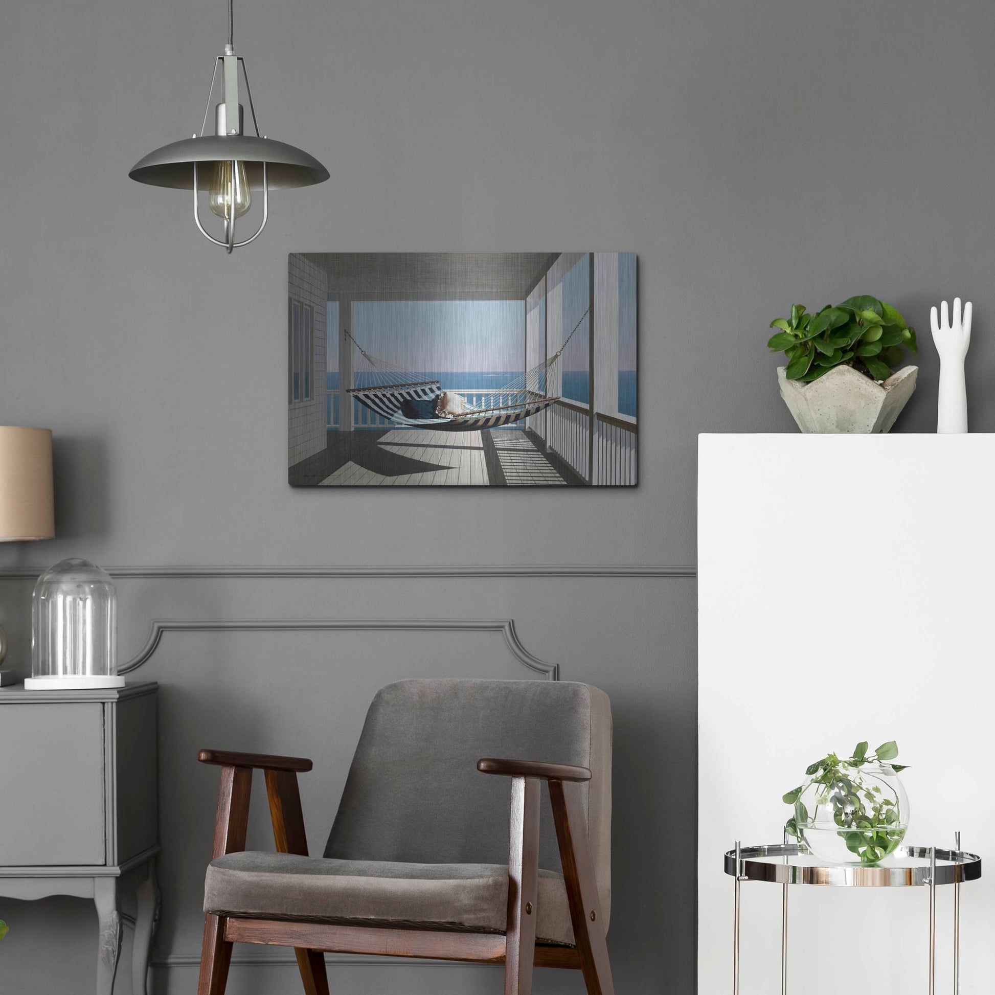 Luxe Metal Art 'Hammock & Pillows' by Zhen-Huan Lu, Metal Wall Art,24x16