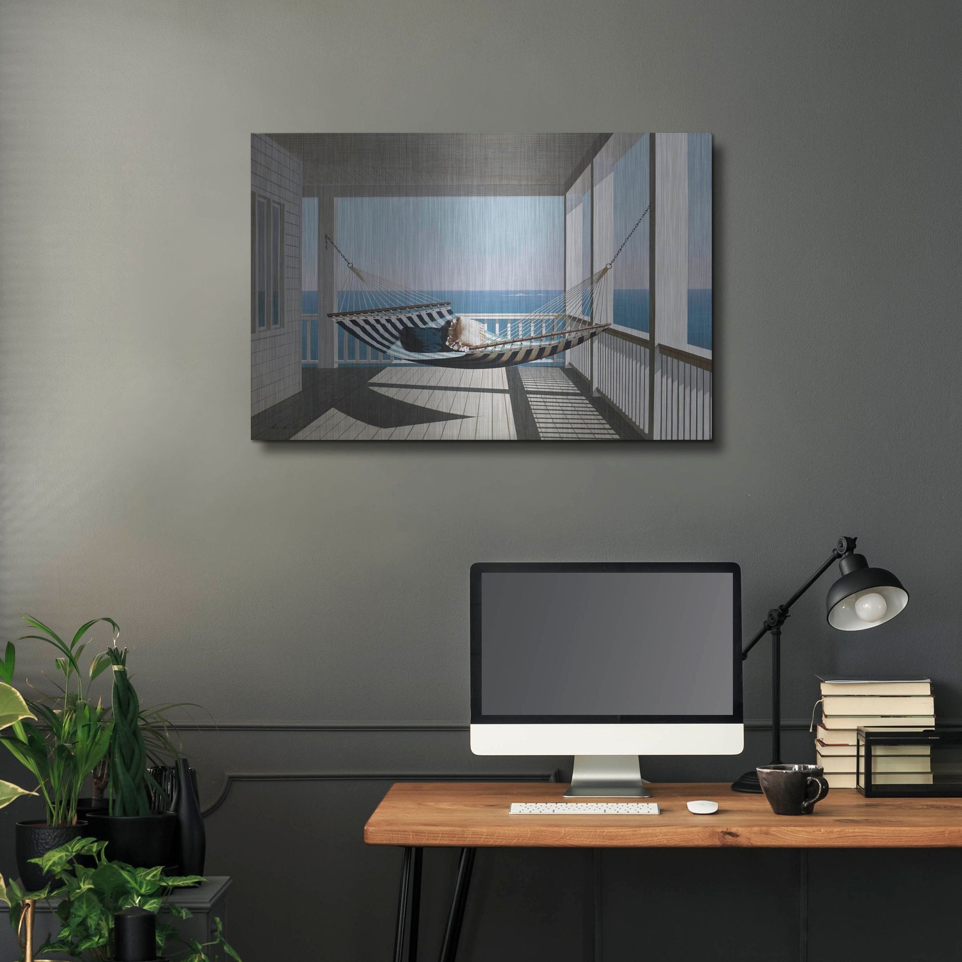 Luxe Metal Art 'Hammock & Pillows' by Zhen-Huan Lu, Metal Wall Art,36x24