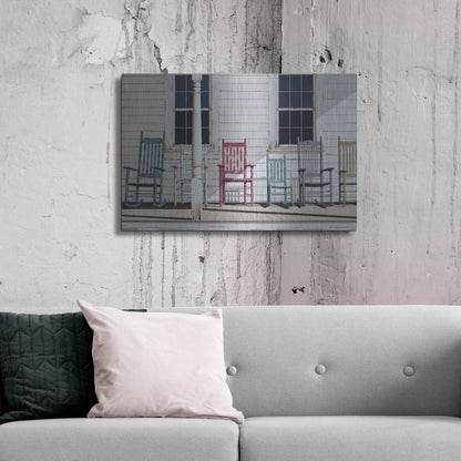 Luxe Metal Art 'Rocking Chair Family' by Zhen-Huan Lu, Metal Wall Art,36x24