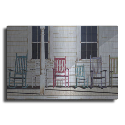 Luxe Metal Art 'Rocking Chair Family' by Zhen-Huan Lu, Metal Wall Art