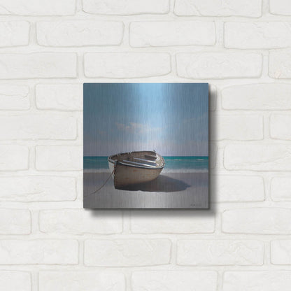 Luxe Metal Art 'Boat 3' by Zhen-Huan Lu, Metal Wall Art,12x12