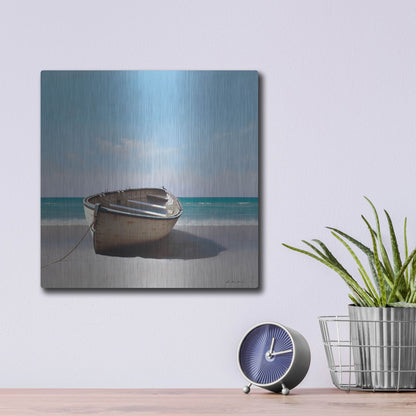 Luxe Metal Art 'Boat 3' by Zhen-Huan Lu, Metal Wall Art,12x12