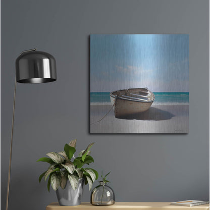 Luxe Metal Art 'Boat 3' by Zhen-Huan Lu, Metal Wall Art,24x24