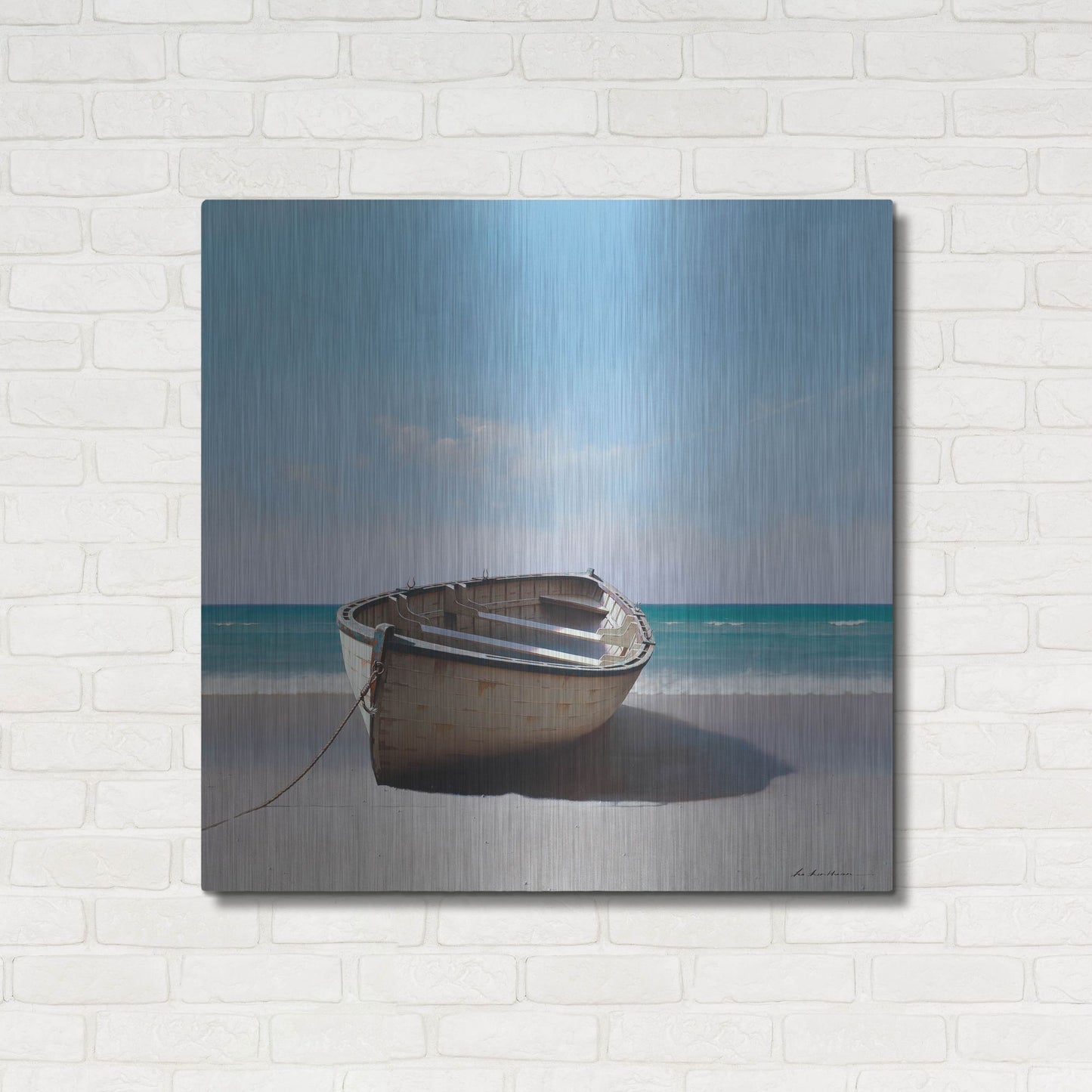 Luxe Metal Art 'Boat 3' by Zhen-Huan Lu, Metal Wall Art,36x36