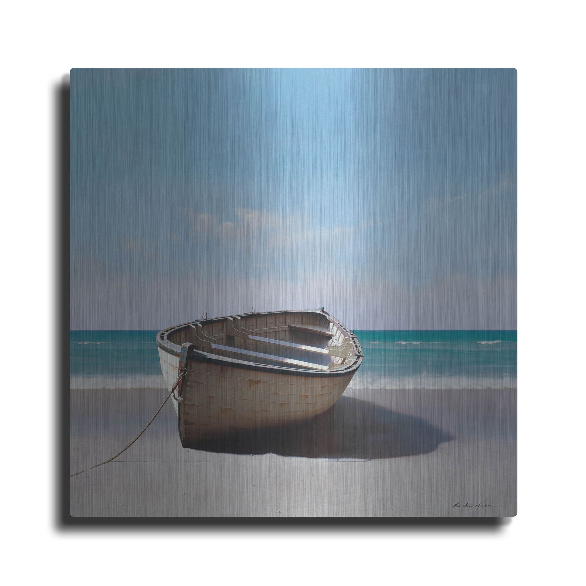 Luxe Metal Art 'Boat 3' by Zhen-Huan Lu, Metal Wall Art