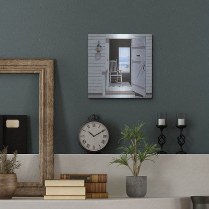 Luxe Metal Art 'Beach House 3' by Zhen-Huan Lu, Metal Wall Art,12x12