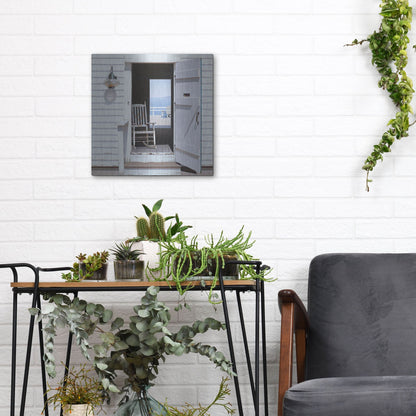 Luxe Metal Art 'Beach House 3' by Zhen-Huan Lu, Metal Wall Art,12x12