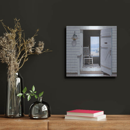 Luxe Metal Art 'Beach House 3' by Zhen-Huan Lu, Metal Wall Art,12x12