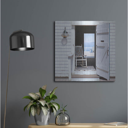 Luxe Metal Art 'Beach House 3' by Zhen-Huan Lu, Metal Wall Art,24x24