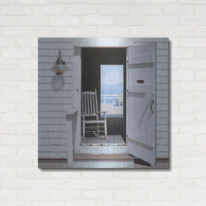 Luxe Metal Art 'Beach House 3' by Zhen-Huan Lu, Metal Wall Art,36x36