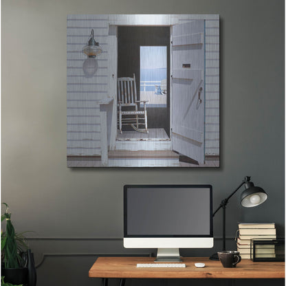 Luxe Metal Art 'Beach House 3' by Zhen-Huan Lu, Metal Wall Art,36x36