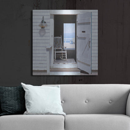 Luxe Metal Art 'Beach House 3' by Zhen-Huan Lu, Metal Wall Art,36x36