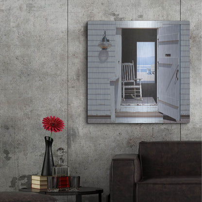 Luxe Metal Art 'Beach House 3' by Zhen-Huan Lu, Metal Wall Art,36x36