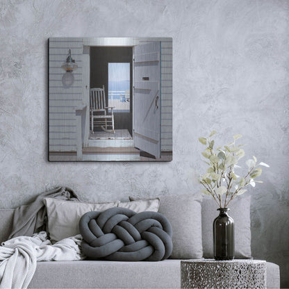 Luxe Metal Art 'Beach House 3' by Zhen-Huan Lu, Metal Wall Art,36x36