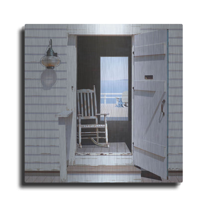 Luxe Metal Art 'Beach House 3' by Zhen-Huan Lu, Metal Wall Art