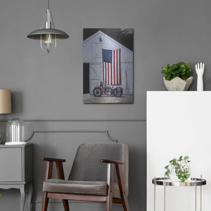 Luxe Metal Art 'Motorcycle Barn' by Zhen-Huan Lu, Metal Wall Art,16x24