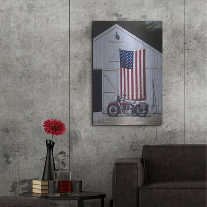 Luxe Metal Art 'Motorcycle Barn' by Zhen-Huan Lu, Metal Wall Art,24x36