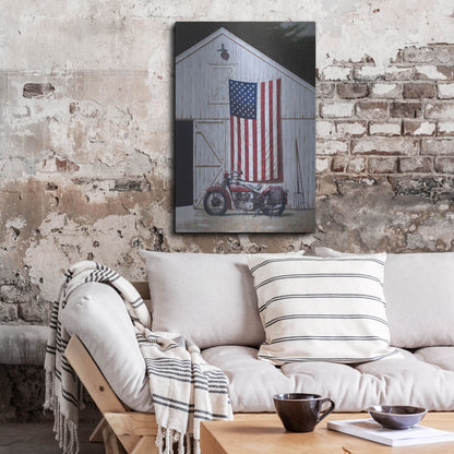 Luxe Metal Art 'Motorcycle Barn' by Zhen-Huan Lu, Metal Wall Art,24x36