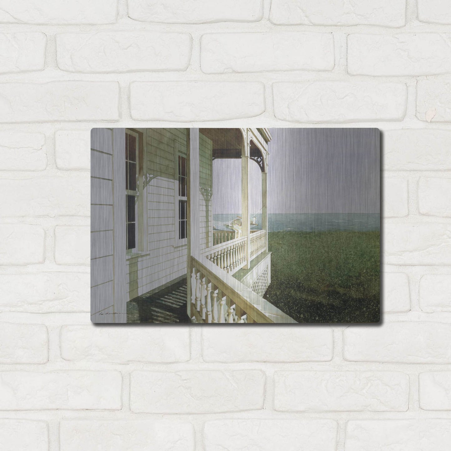 Luxe Metal Art 'Nantucket Light' by Zhen-Huan Lu, Metal Wall Art,16x12