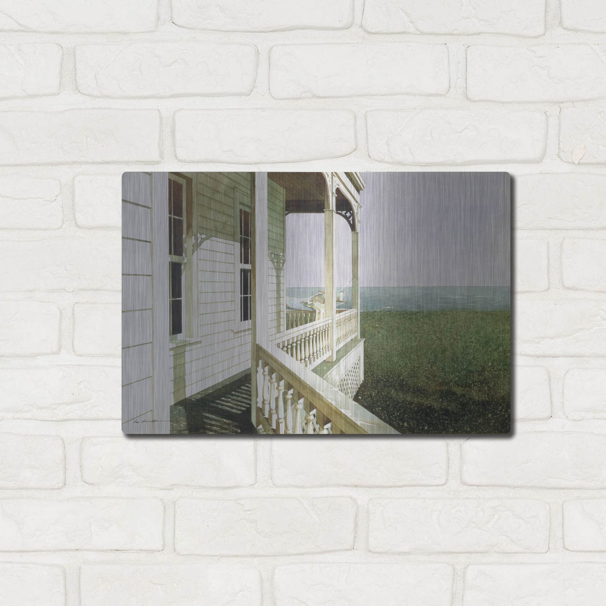 Luxe Metal Art 'Nantucket Light' by Zhen-Huan Lu, Metal Wall Art,16x12