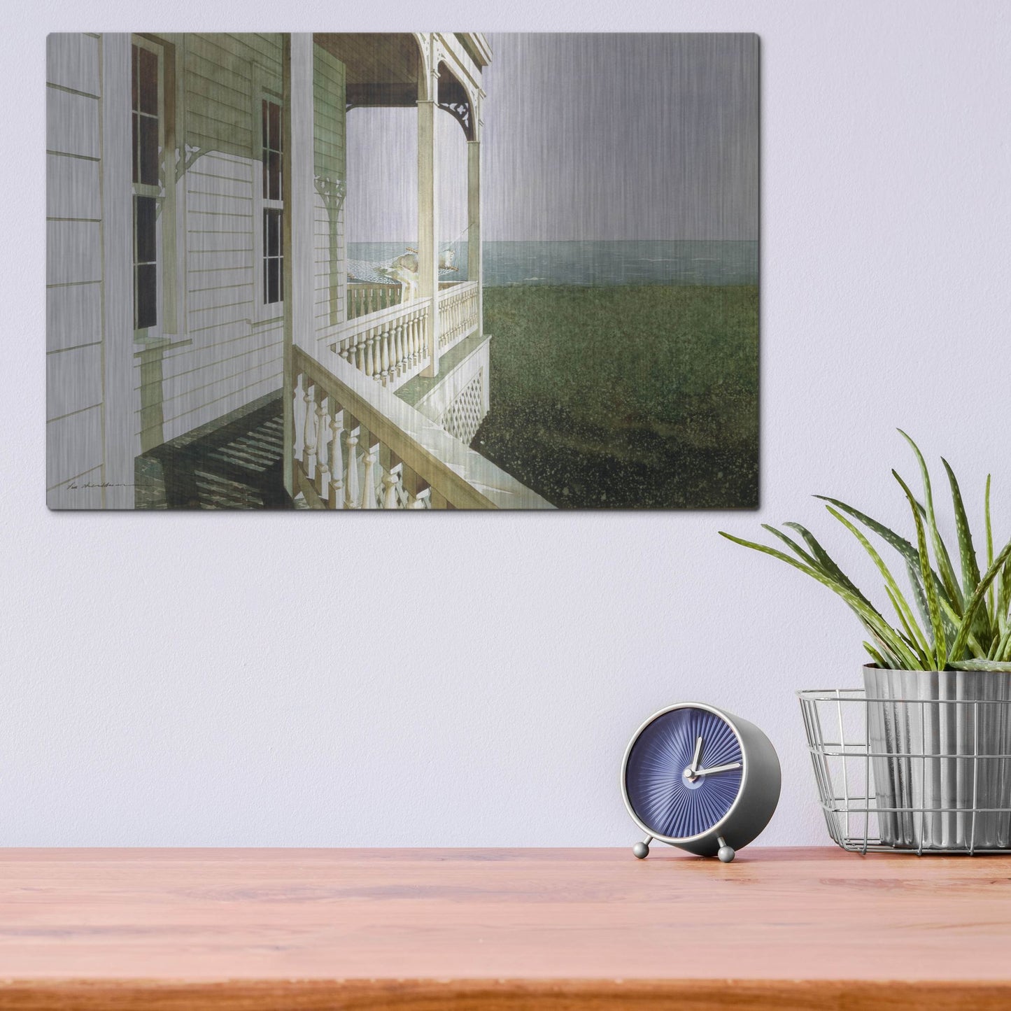 Luxe Metal Art 'Nantucket Light' by Zhen-Huan Lu, Metal Wall Art,16x12