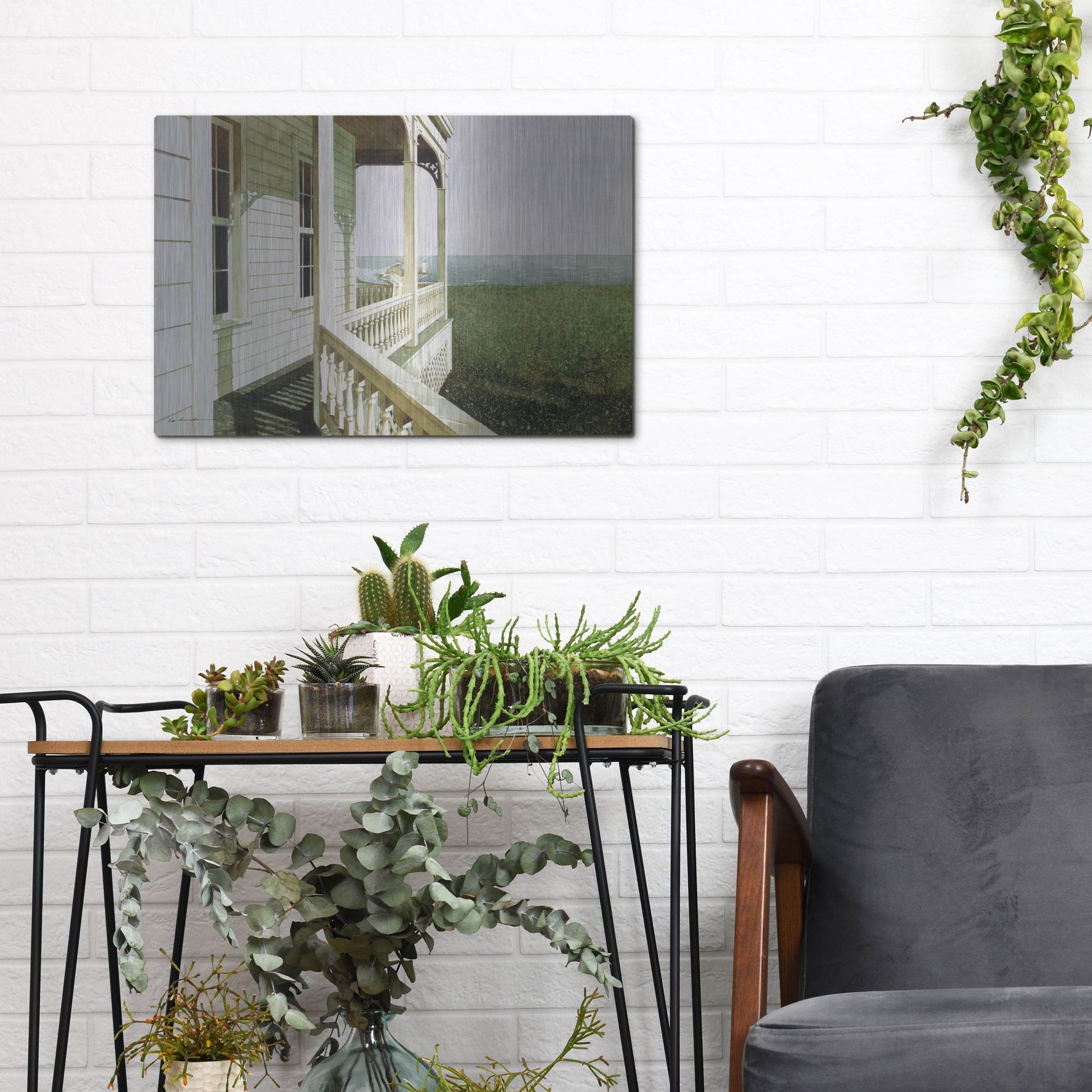 Luxe Metal Art 'Nantucket Light' by Zhen-Huan Lu, Metal Wall Art,16x12