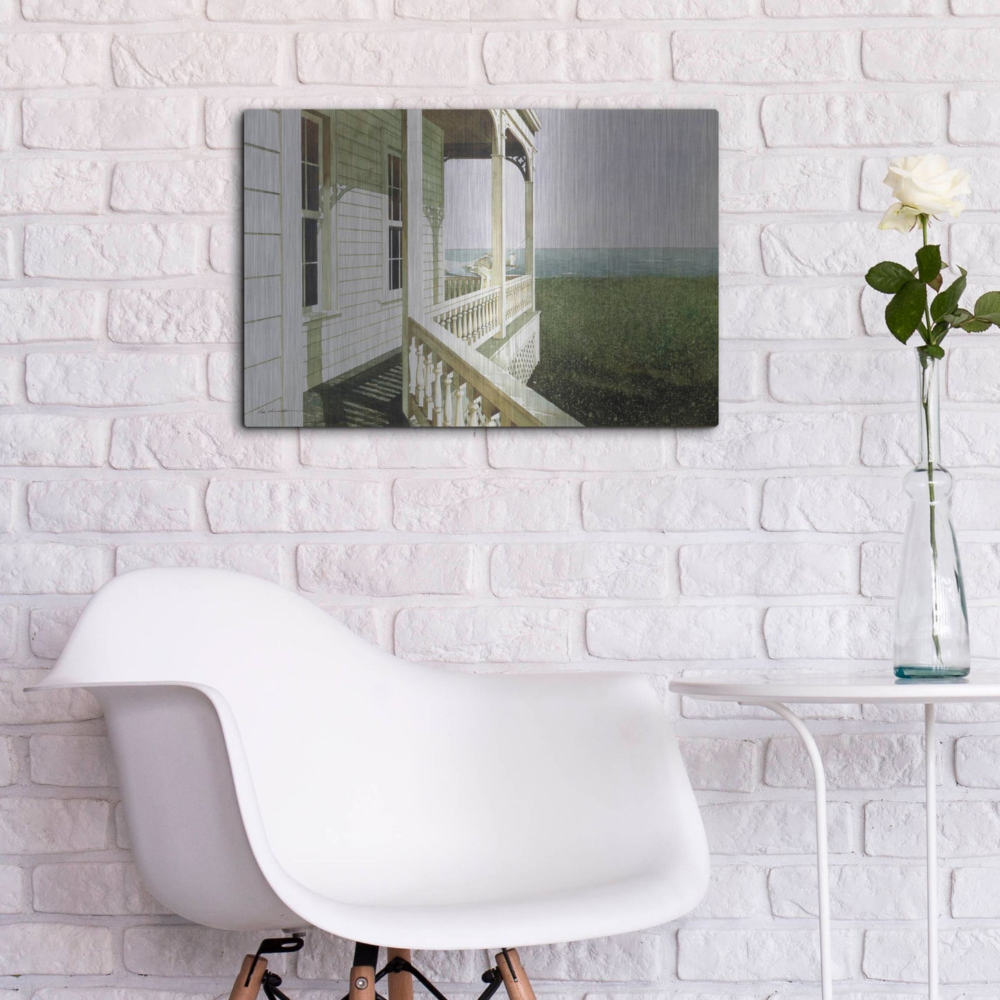 Luxe Metal Art 'Nantucket Light' by Zhen-Huan Lu, Metal Wall Art,24x16