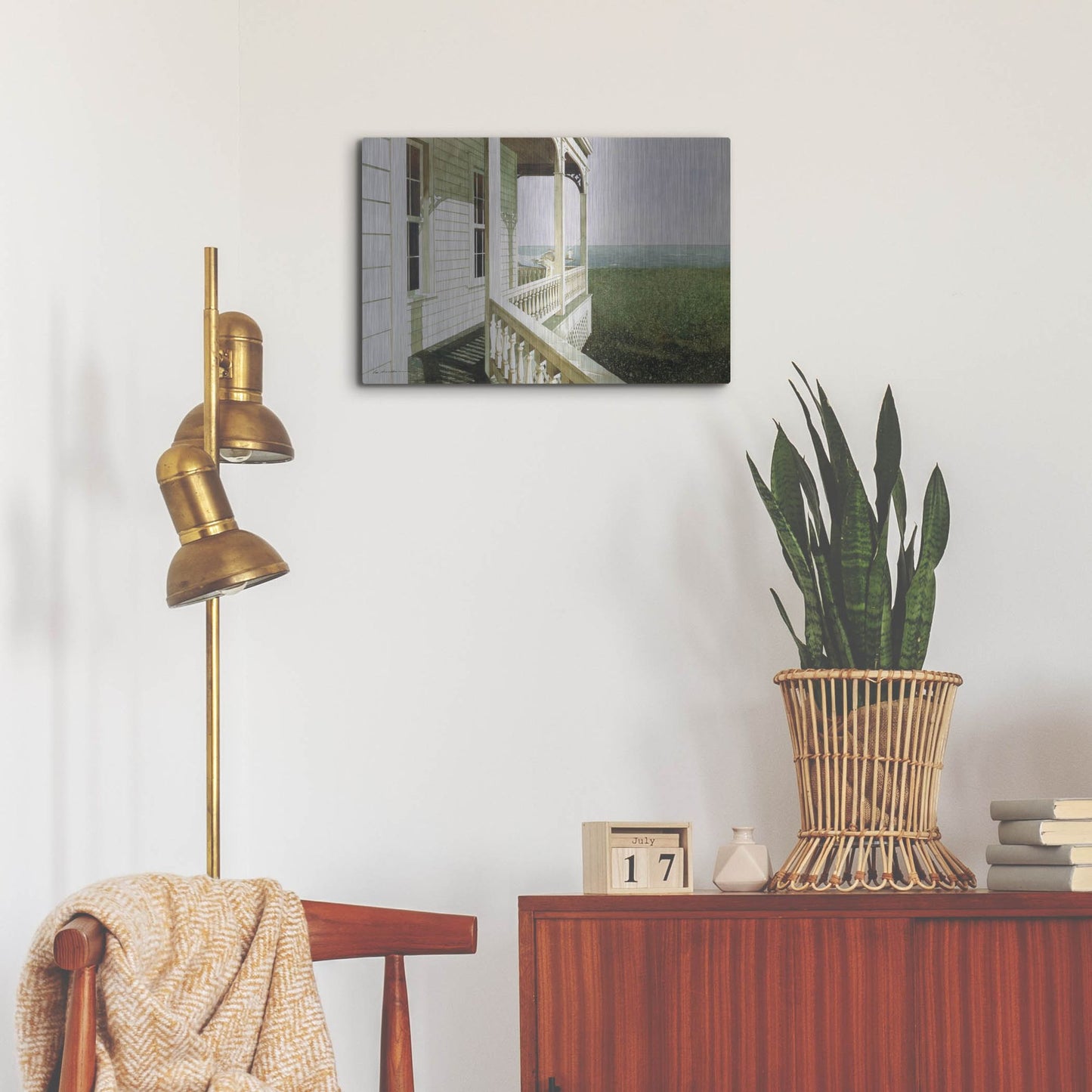 Luxe Metal Art 'Nantucket Light' by Zhen-Huan Lu, Metal Wall Art,24x16