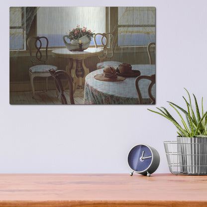 Luxe Metal Art 'The Dining Room' by Zhen-Huan Lu, Metal Wall Art,16x12