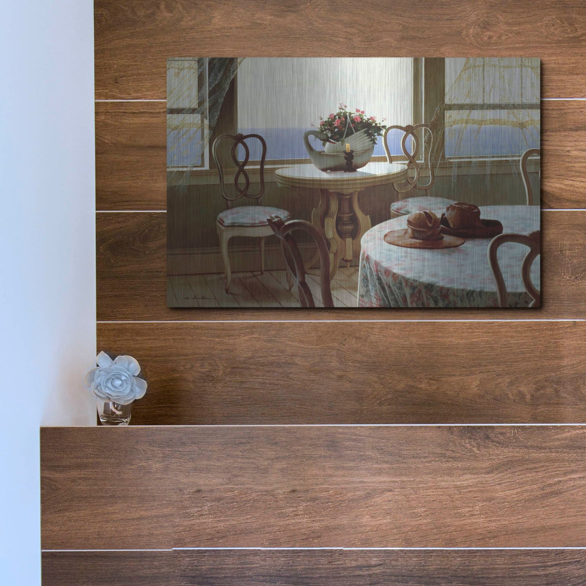 Luxe Metal Art 'The Dining Room' by Zhen-Huan Lu, Metal Wall Art,16x12