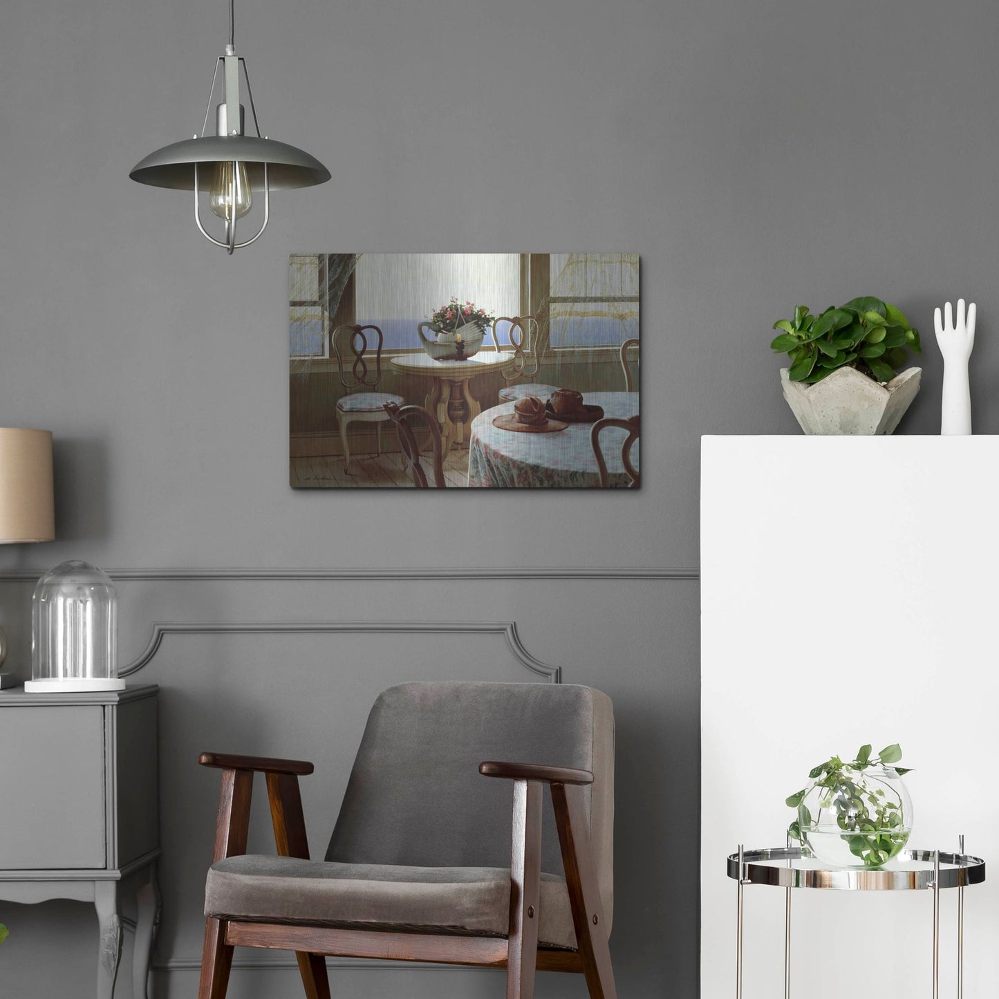 Luxe Metal Art 'The Dining Room' by Zhen-Huan Lu, Metal Wall Art,24x16