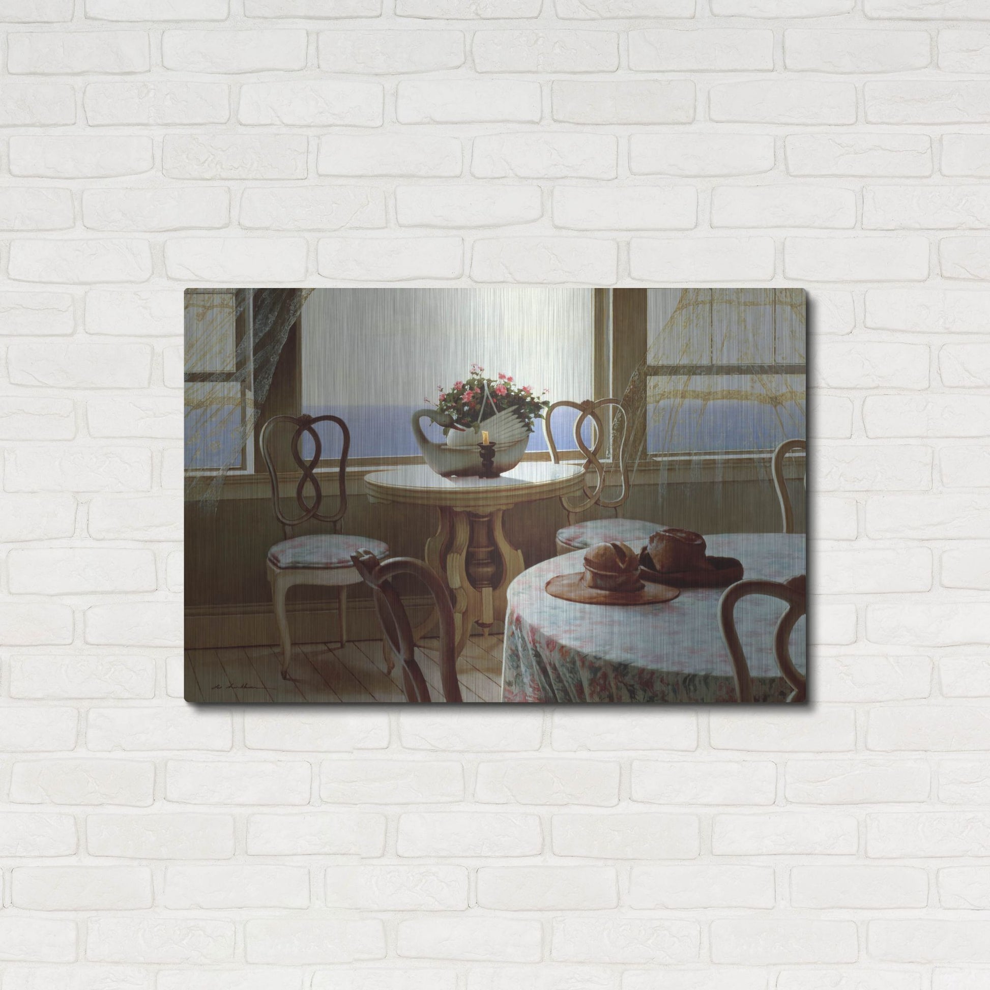 Luxe Metal Art 'The Dining Room' by Zhen-Huan Lu, Metal Wall Art,36x24