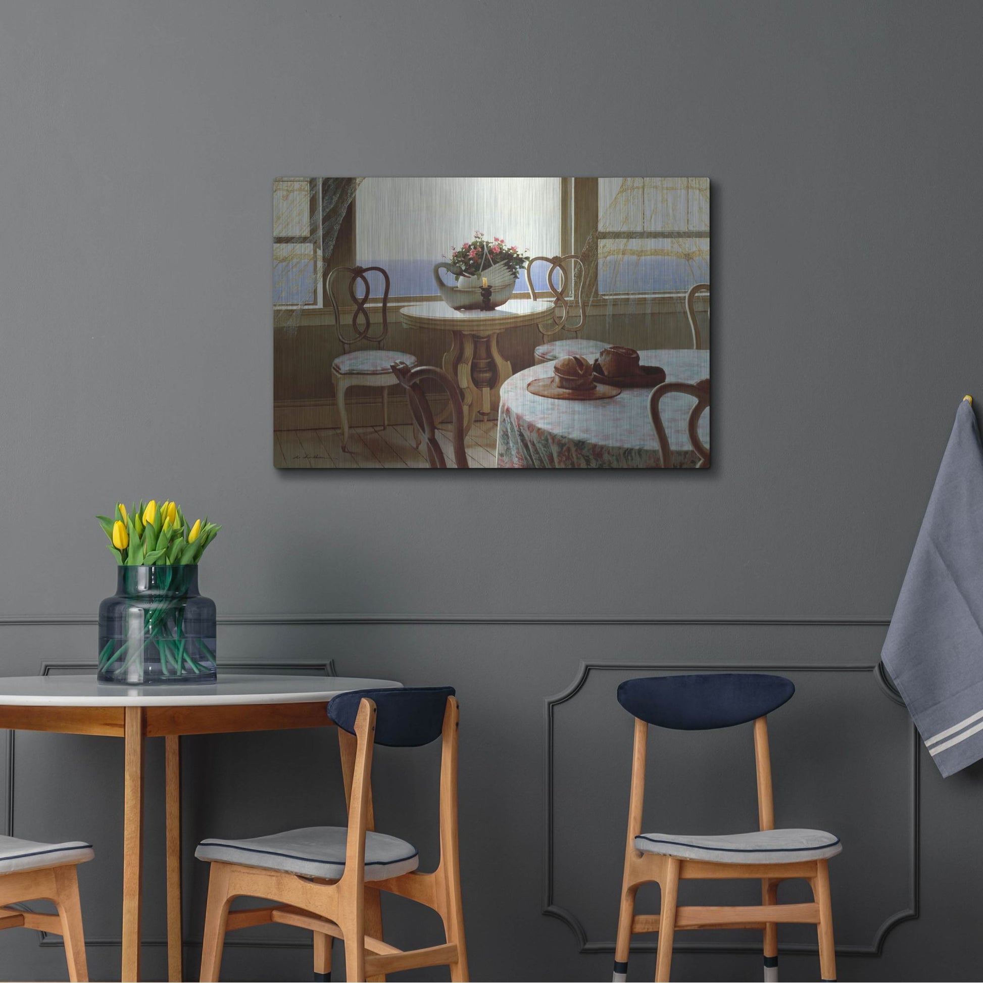 Luxe Metal Art 'The Dining Room' by Zhen-Huan Lu, Metal Wall Art,36x24