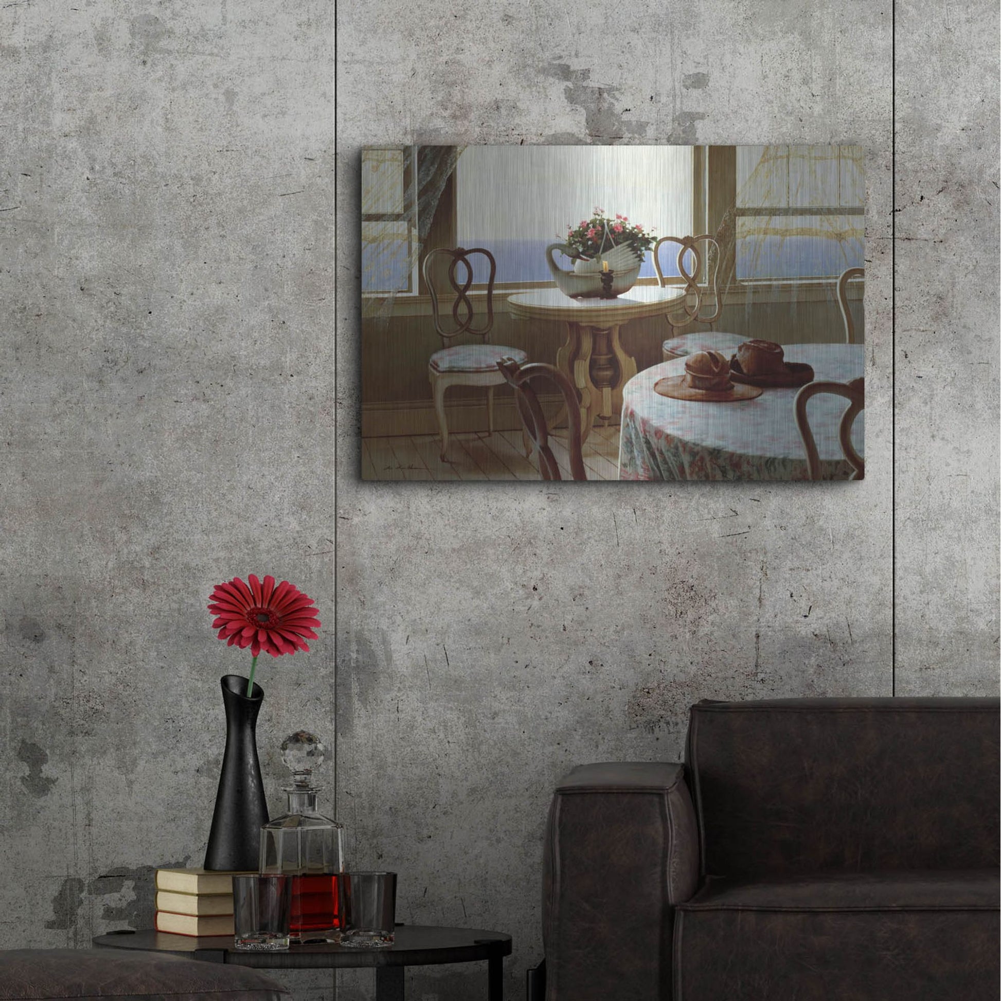 Luxe Metal Art 'The Dining Room' by Zhen-Huan Lu, Metal Wall Art,36x24