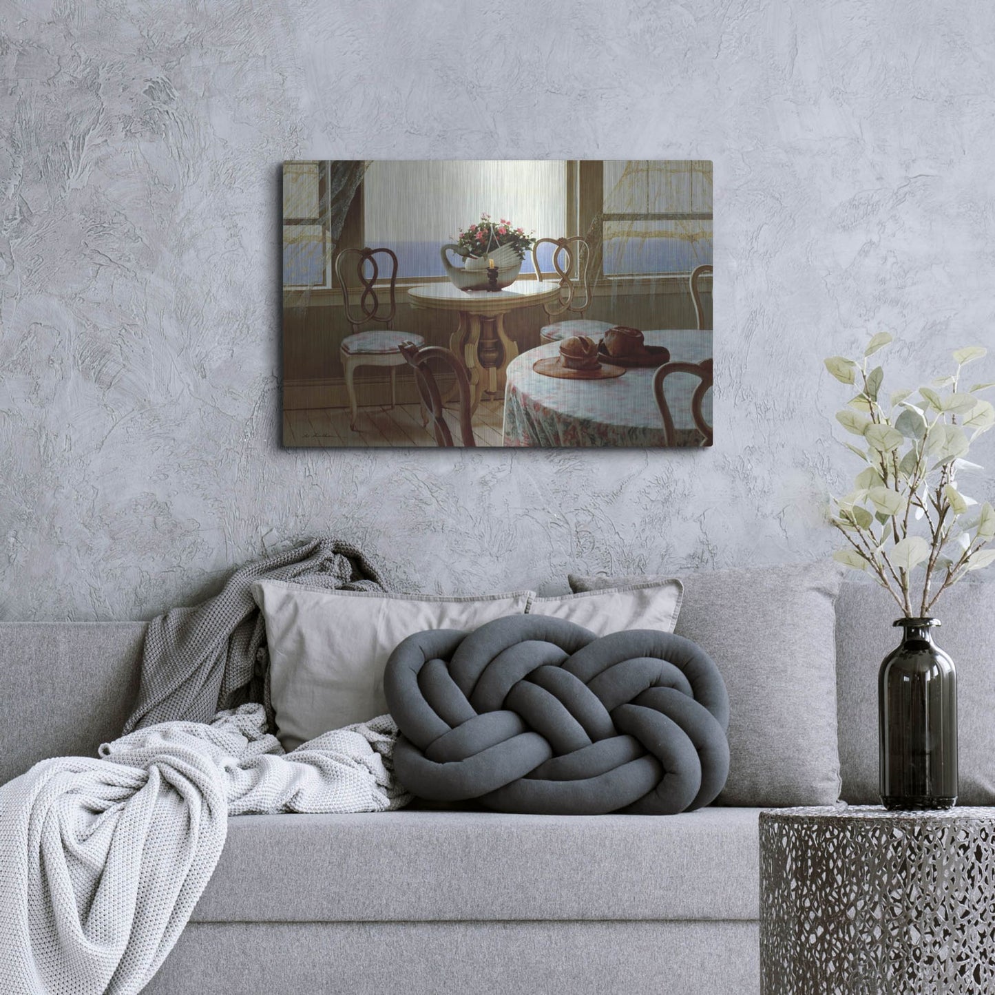 Luxe Metal Art 'The Dining Room' by Zhen-Huan Lu, Metal Wall Art,36x24