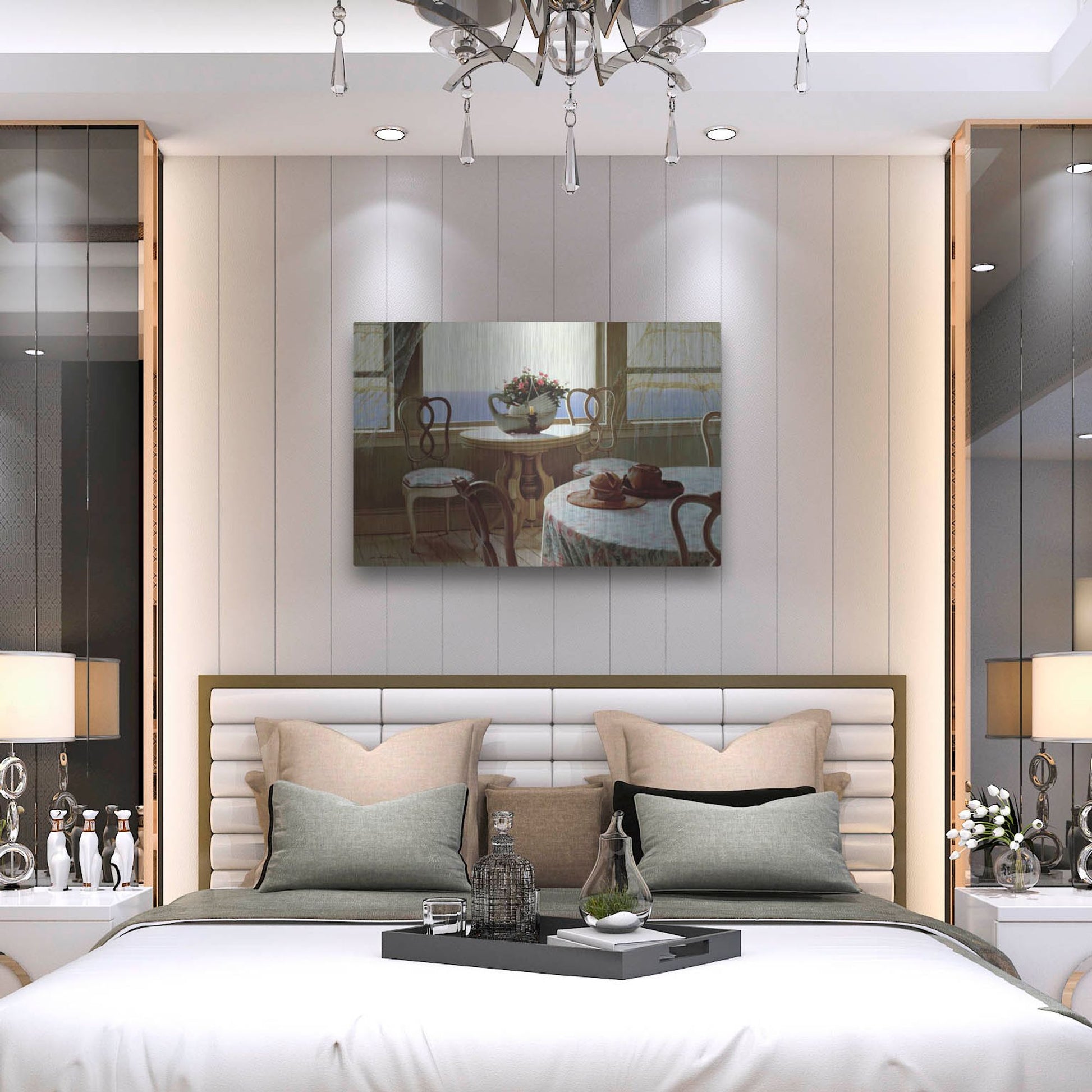 Luxe Metal Art 'The Dining Room' by Zhen-Huan Lu, Metal Wall Art,36x24