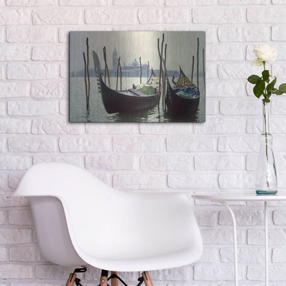 Luxe Metal Art 'Gondolas, Venice' by Zhen-Huan Lu, Metal Wall Art,24x16