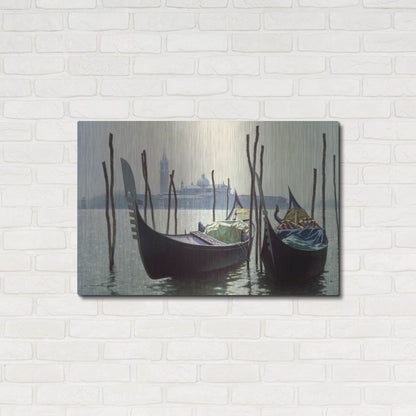 Luxe Metal Art 'Gondolas, Venice' by Zhen-Huan Lu, Metal Wall Art,36x24