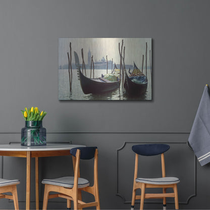 Luxe Metal Art 'Gondolas, Venice' by Zhen-Huan Lu, Metal Wall Art,36x24