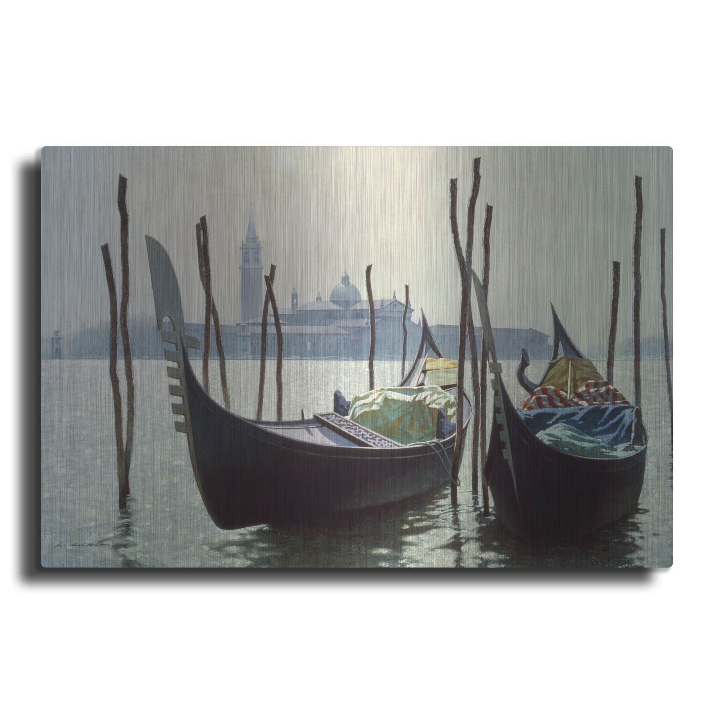Luxe Metal Art 'Gondolas, Venice' by Zhen-Huan Lu, Metal Wall Art