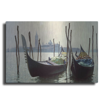 Luxe Metal Art 'Gondolas, Venice' by Zhen-Huan Lu, Metal Wall Art