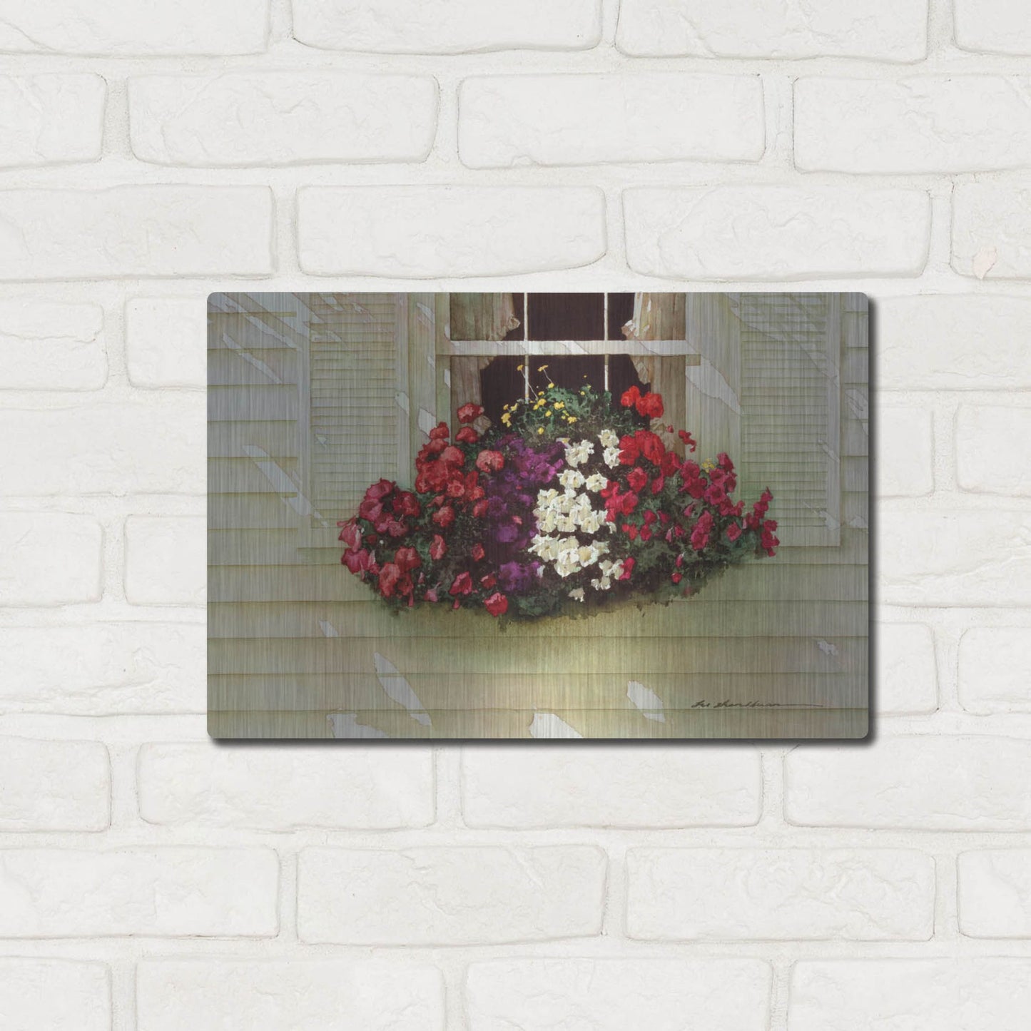 Luxe Metal Art 'Flowerbox' by Zhen-Huan Lu, Metal Wall Art,16x12