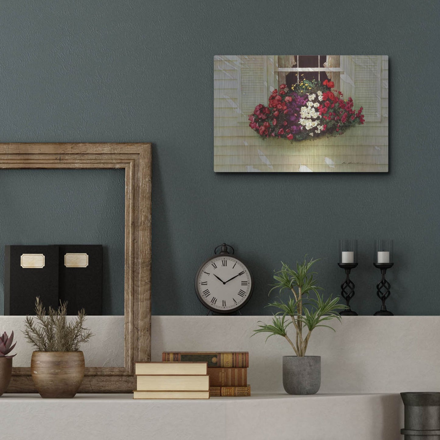 Luxe Metal Art 'Flowerbox' by Zhen-Huan Lu, Metal Wall Art,16x12