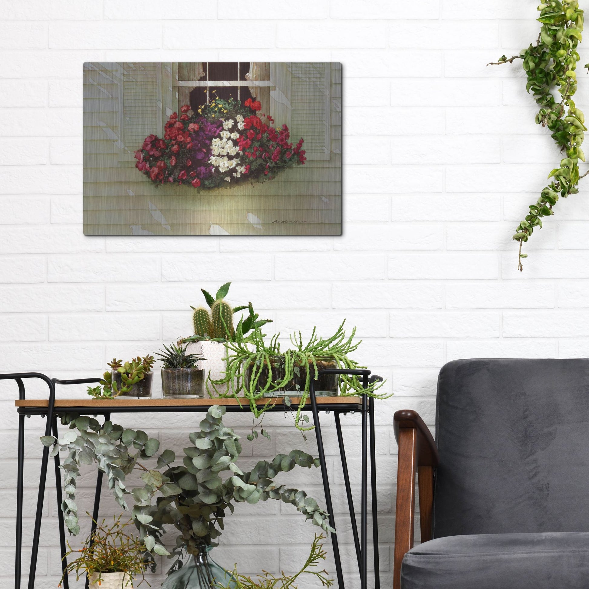 Luxe Metal Art 'Flowerbox' by Zhen-Huan Lu, Metal Wall Art,16x12