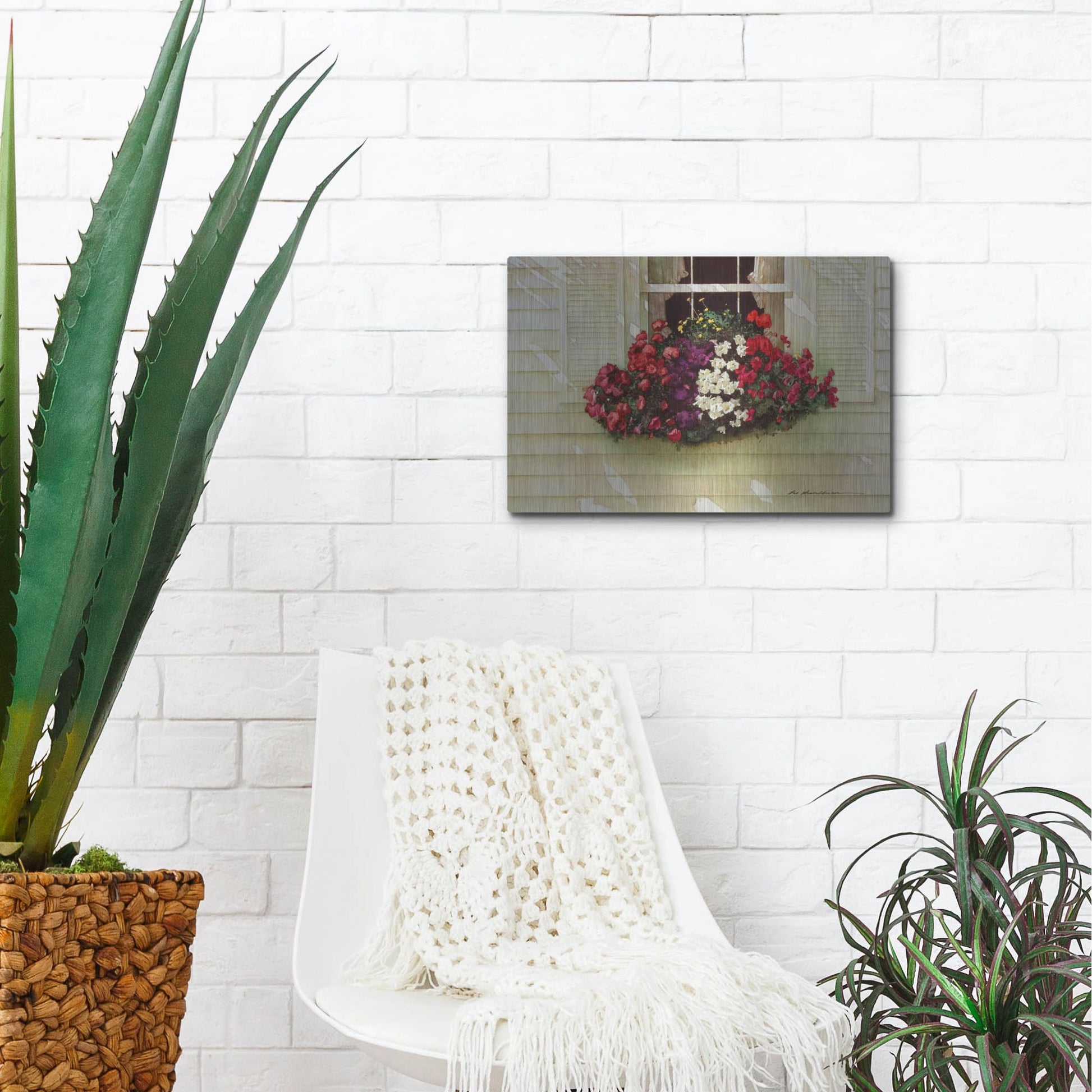 Luxe Metal Art 'Flowerbox' by Zhen-Huan Lu, Metal Wall Art,16x12