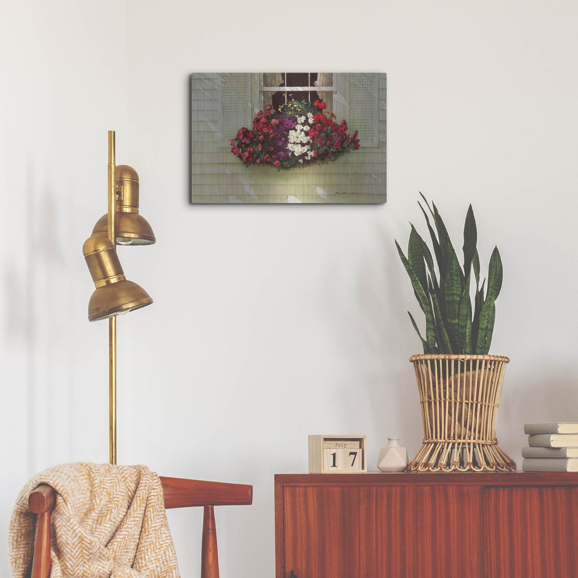 Luxe Metal Art 'Flowerbox' by Zhen-Huan Lu, Metal Wall Art,24x16