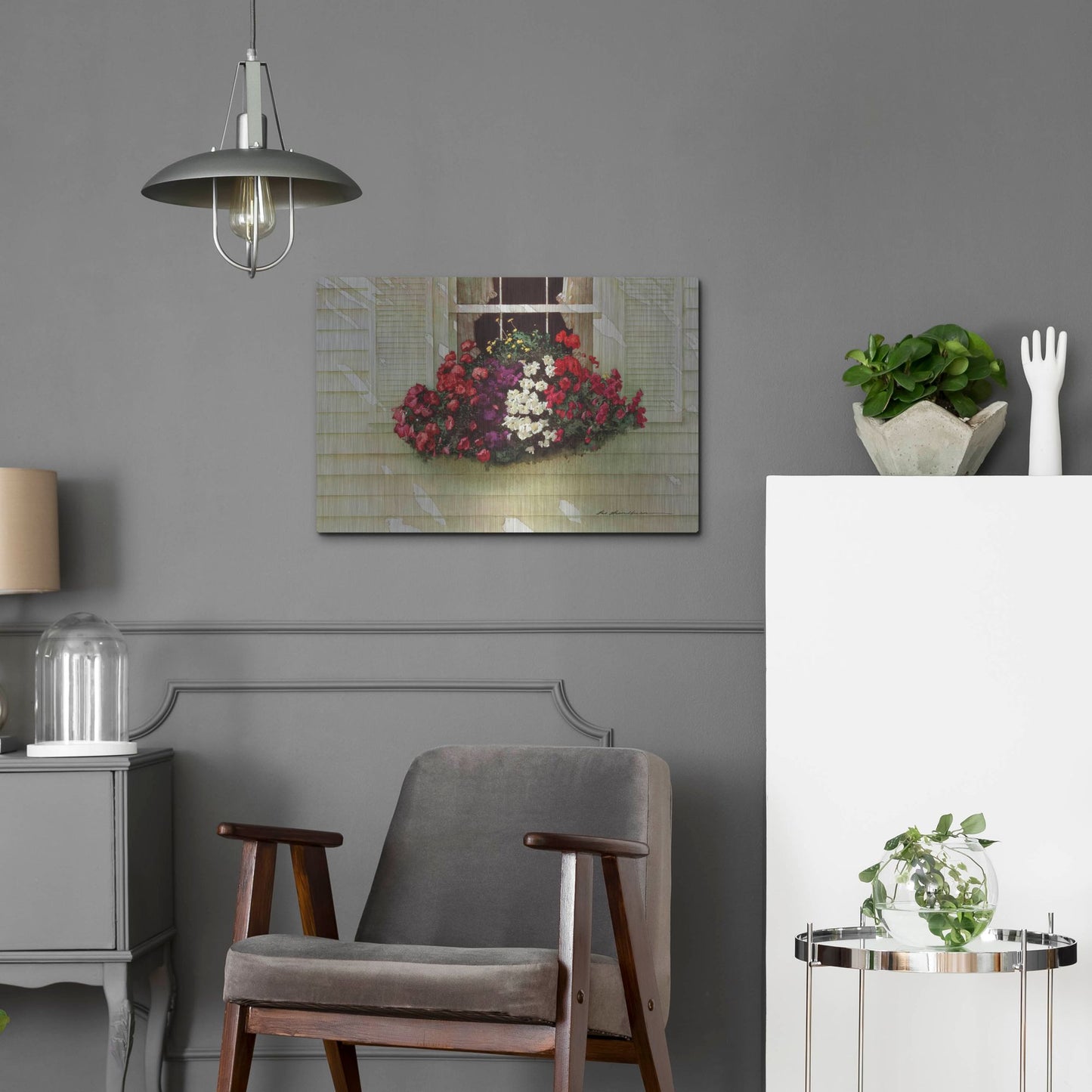 Luxe Metal Art 'Flowerbox' by Zhen-Huan Lu, Metal Wall Art,24x16